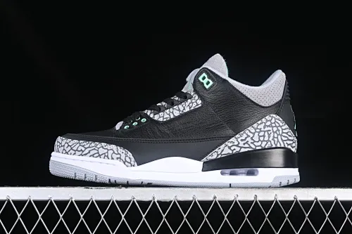 All categories Air Jordan Jordan series basketball shoes Air Jordan 3 L version Air Jordan 3 "Green Glow" AJ3 Joe 3 black and green CT8532-031